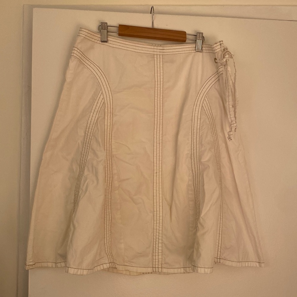 Y2K White DKNY Jeans Midi Cargo Skirt